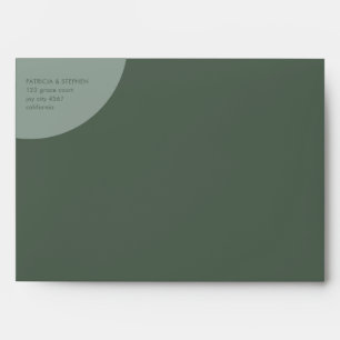 Enveloppe Mariage moderne solide géométrique Sage vert