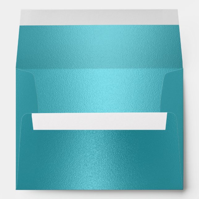 Enveloppe Mariage moderne Turquoise Élégant Turquoise 5X7 (Dos (Bas))