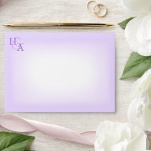 Mariage monogramme clair violet préadressé 5x7