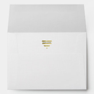 Enveloppe mariage monogramme d'amour (noms de couple), en bl