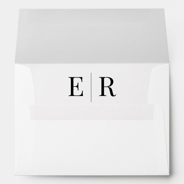 Enveloppe Mariage Monogramme minimaliste (Dos (Bas))