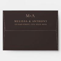 Mariage Monogramme Minimaliste Brun Moderne