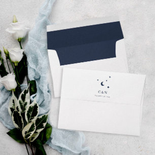 Enveloppe Mariage monogramme minimaliste et chic Star Moon