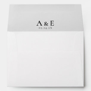Enveloppe Mariage Monogramme Moderne Couples Noir & Blanc