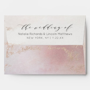 Enveloppe Mariage Monogramme Ombre Blush Pink Froid