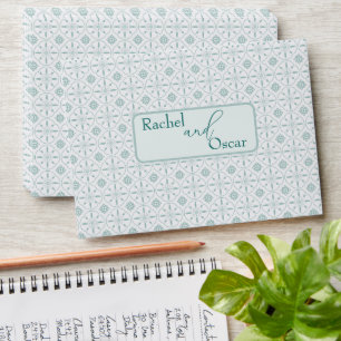 Enveloppe mariage motif bleu pastel