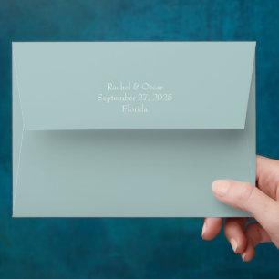 Enveloppe mariage motif bleu pastel