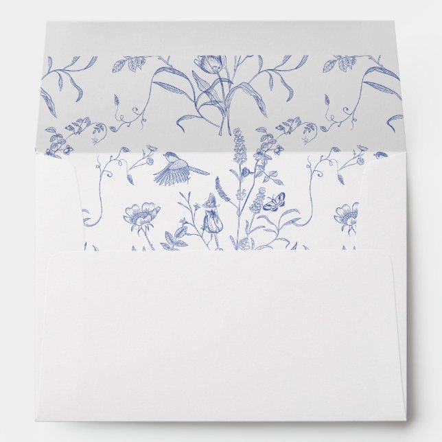 Enveloppe Mariage Motif Chinoiserie (Dos (Bas))