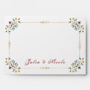 Enveloppe Mariage Motif classique complexe de géométrie vint