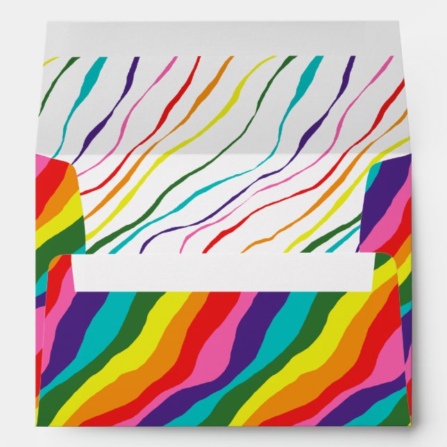Enveloppe Mariage Motif Rainbow LGBT personnalisé (Dos (Bas))