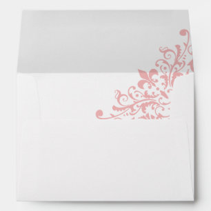 Enveloppe Mariage Motif Regency Pink Fleur de Lis