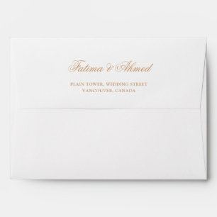 Enveloppe Mariage musulman blanc minimaliste moderne Adresse