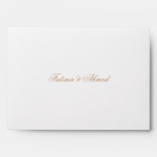 Enveloppe Mariage musulman islamique Invitation d'or blanc