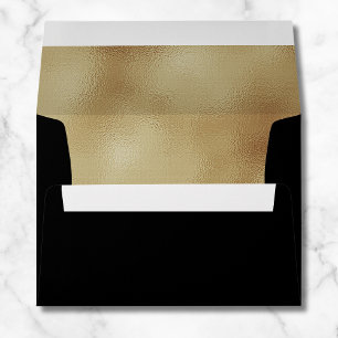 Enveloppe Mariage noir Faux Gold Foil 5x7