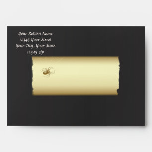 Enveloppe Mariage noir Gold Spider