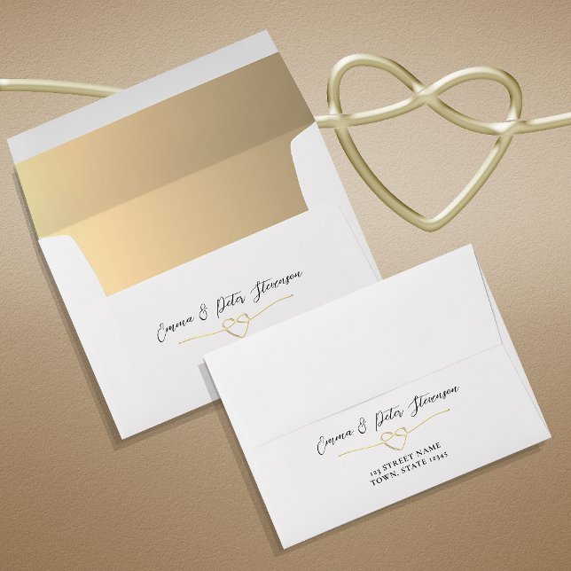 Enveloppe Mariage noir or élégant (Créateur téléchargé)