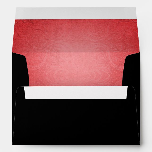 Enveloppe Mariage noir rouge orange Halloween (Dos (Bas))