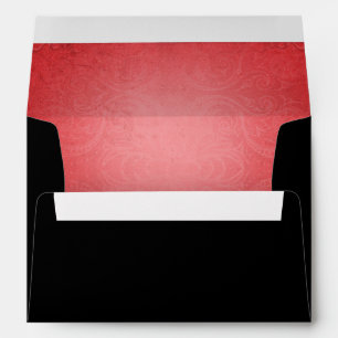 Enveloppe Mariage noir rouge orange Halloween