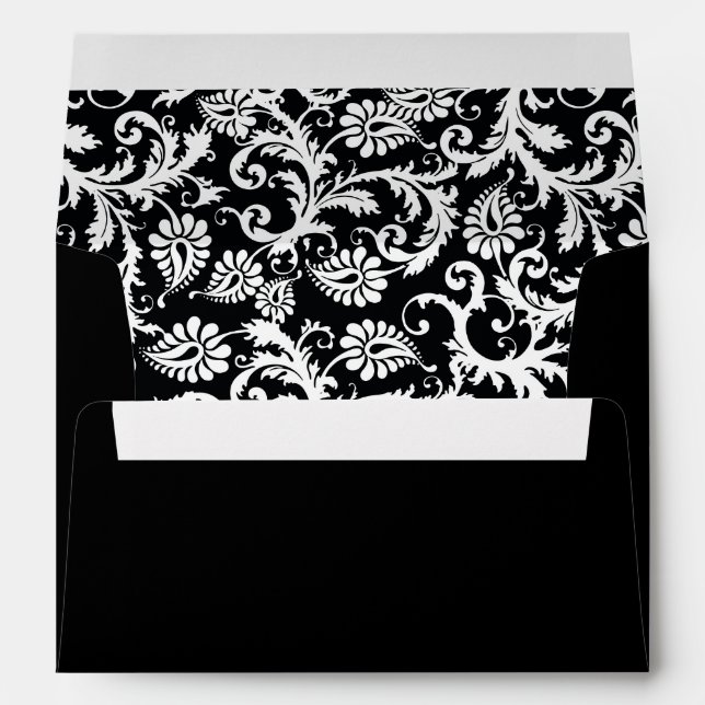 Enveloppe Mariage noire et blanche (Dos (Bas))