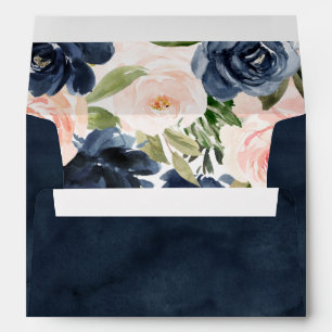 Enveloppe Mariage nuptiale de la Marine profonde Aquarelle r