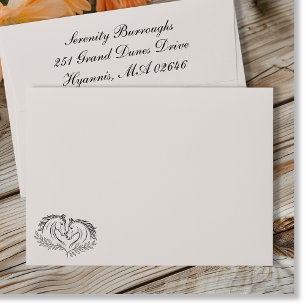 Enveloppe Mariage Occidental Élégant Campagne Rustique Cheva