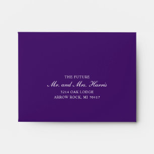 Enveloppe Mariage officiel Royal violet auto-adressé RSVP