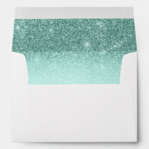 Enveloppe Mariage Ombre Sparkle de Parties scintillant verte