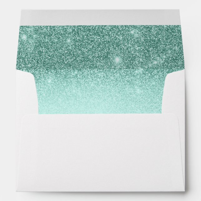 Enveloppe Mariage Ombre Sparkle de Parties scintillant verte (Dos (Bas))