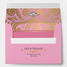 Mariage Or Diamant Art Déco Élégant Rose