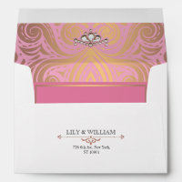 Mariage or Rose rose élégant Artdeco Diamond 