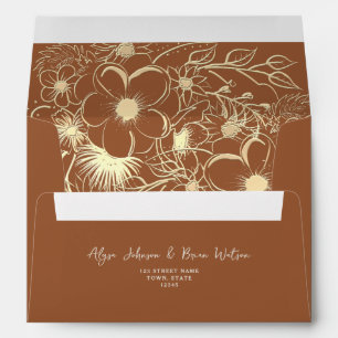 Enveloppe Mariage orange brûlée