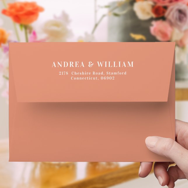Enveloppe Mariage orange simple à pêche (Créateur téléchargé)