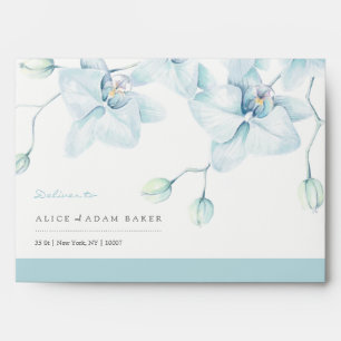 Enveloppe Mariage Orchidée Bleue Douce