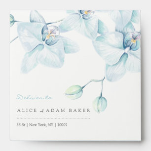 Enveloppe Mariage Orchidée Bleue Douce