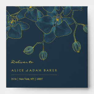 Enveloppe Mariage Orchidée Bleue Douce