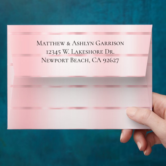 Enveloppe Mariage ou Fête des mariées de ruban rose (Hand)