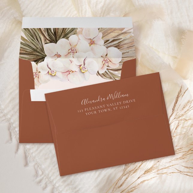 Enveloppe Mariage Pampas Florale Moderne en terre  (Créateur téléchargé)
