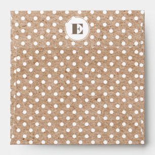 Enveloppe Mariage papier Polka Dot Motif Kraft