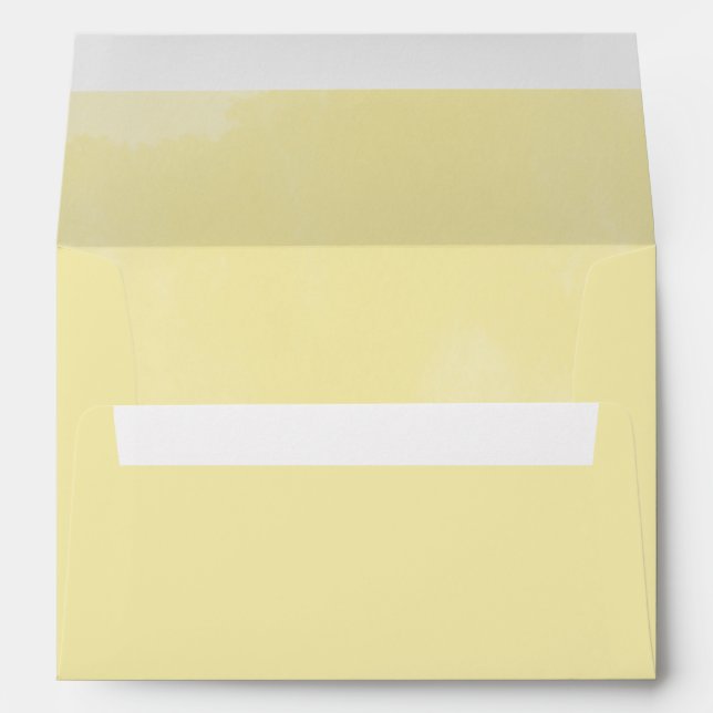 Enveloppe Mariage Pastel Jaune Aquarelle (Dos (Bas))