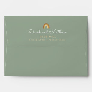 Enveloppe Mariage pastel vert Raibow