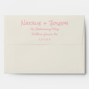 Enveloppe Mariage Patel de printemps rose moderne fantaisist