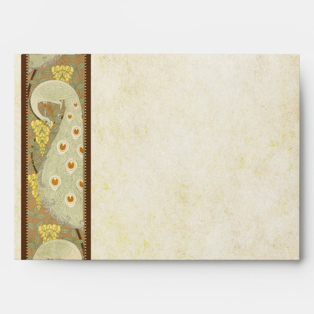 Enveloppe Mariage Peacock Art Nouveau vintage (Devant)