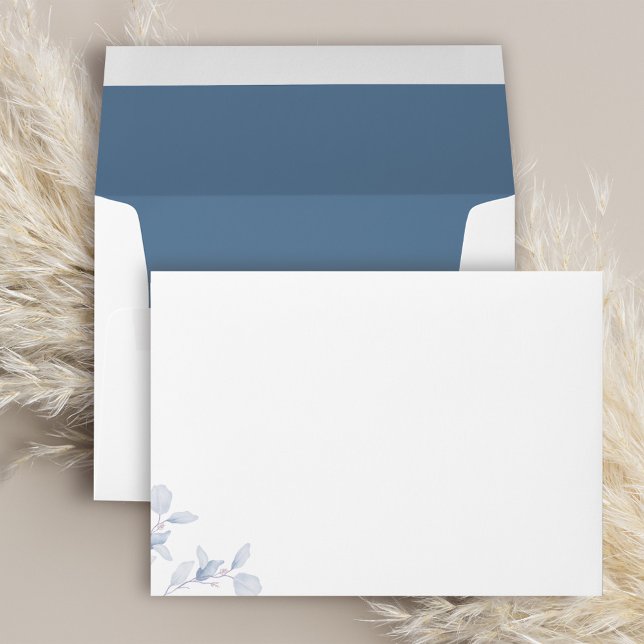 Enveloppe Mariage personnalisé à fleurs bleues élégantes (Elegant watercolor blue floral envelopes. )