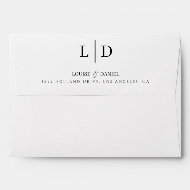 Enveloppe Mariage personnalisé minimal et simple (Dos (Haut rabat))