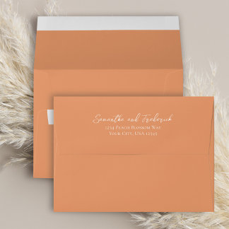 Enveloppe Mariage personnalisé minimaliste de pêche élégant