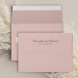 Enveloppe Mariage personnalisé minimaliste rose pâle