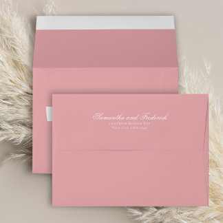 Enveloppe Mariage personnalisé minimaliste rose pâle