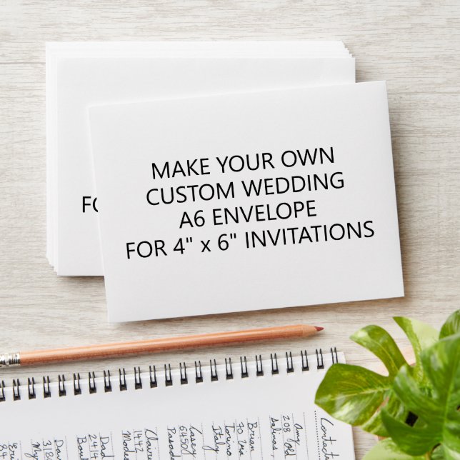 Enveloppe Mariage personnalisé moderne 4"x6" Invitations A6 (Stacked)
