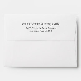 Enveloppe Mariage personnalisé moderne blanc 5,25x7,25