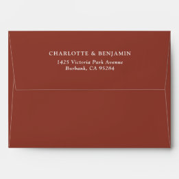 Enveloppe Mariage personnalisé moderne en terre cuite 5.25x7